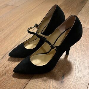 MICHAEL Michael Kors Black Suede Mary Jane Heels